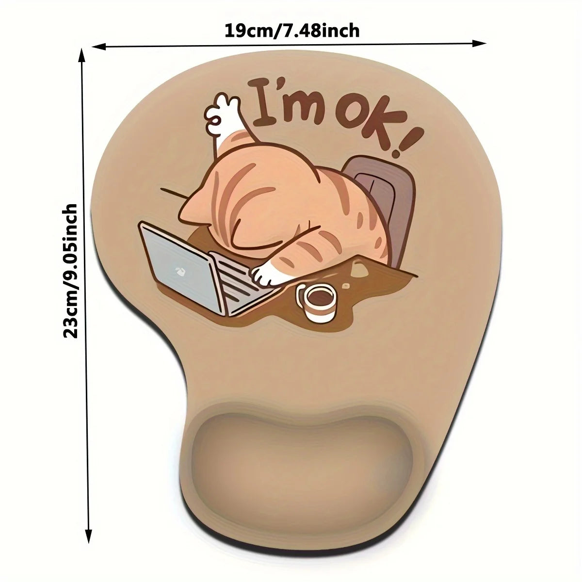 Comfortable Wrist Rest Mouse Pad with Cute Cat Design,19.0 Cm X 22.99 Cm,Enhances Comfort and Productivity,Perfect for Your Desk