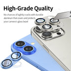 For iPhone 16 Pro Max Screen Protector 9H Corning Glass with Aluminum Metal Camera Lens Cover Protective Film for iPhone 16