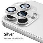 For iPhone 16 Pro Max Screen Protector 9H Corning Glass with Aluminum Metal Camera Lens Cover Protective Film for iPhone 16