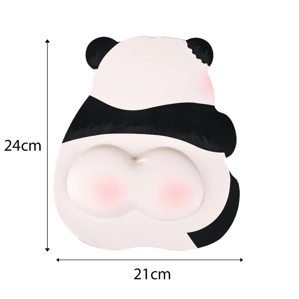 Kawaii 3D Panda Mouse Pad Ergonomic Wrist Rest Support for Gaming Office Computer Laptop Non-Slip Cute Panda Butt Mouse Pads