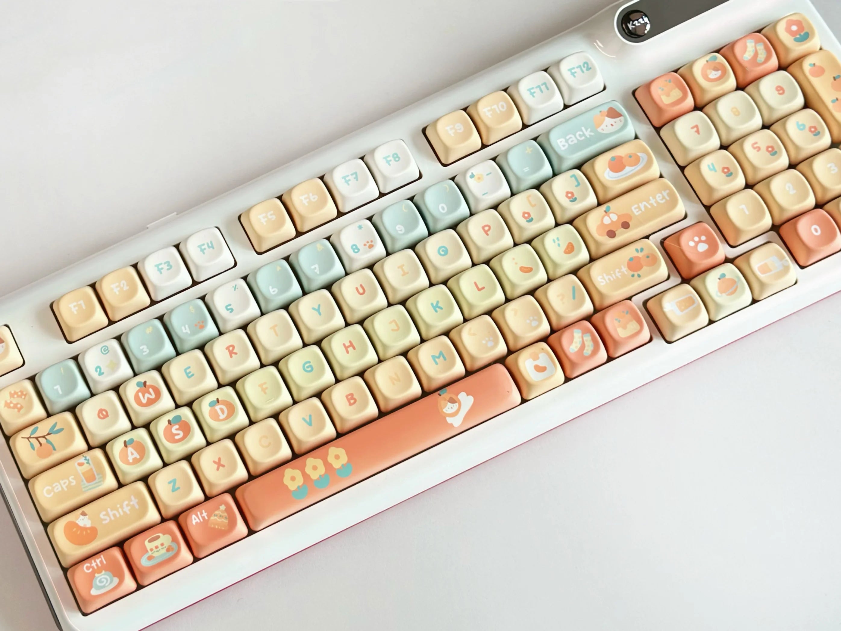 Orange Soda Keycap 131 Keys XOA Profile PBT Five-sided Sublimation Custom Keycaps for Mechanical Keyboard Cute Korean Key Caps