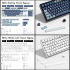 KBDiy 176 Keys Caps GMK Blue Samurai Keycap Cherry Profile Double Shot PBT for Mechanical Gaming Keyboard Retro ISO 7U Space Bar