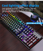 Mechanical Keyboard Wired Gaming Keyboard 104 Keys RGB Backlit Receiver for Laptop Desktop Ergonomics Keycap PC Accessories