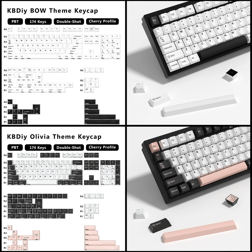 KBDiy 176 Keys Caps GMK Blue Samurai Keycap Cherry Profile Double Shot PBT for Mechanical Gaming Keyboard Retro ISO 7U Space Bar