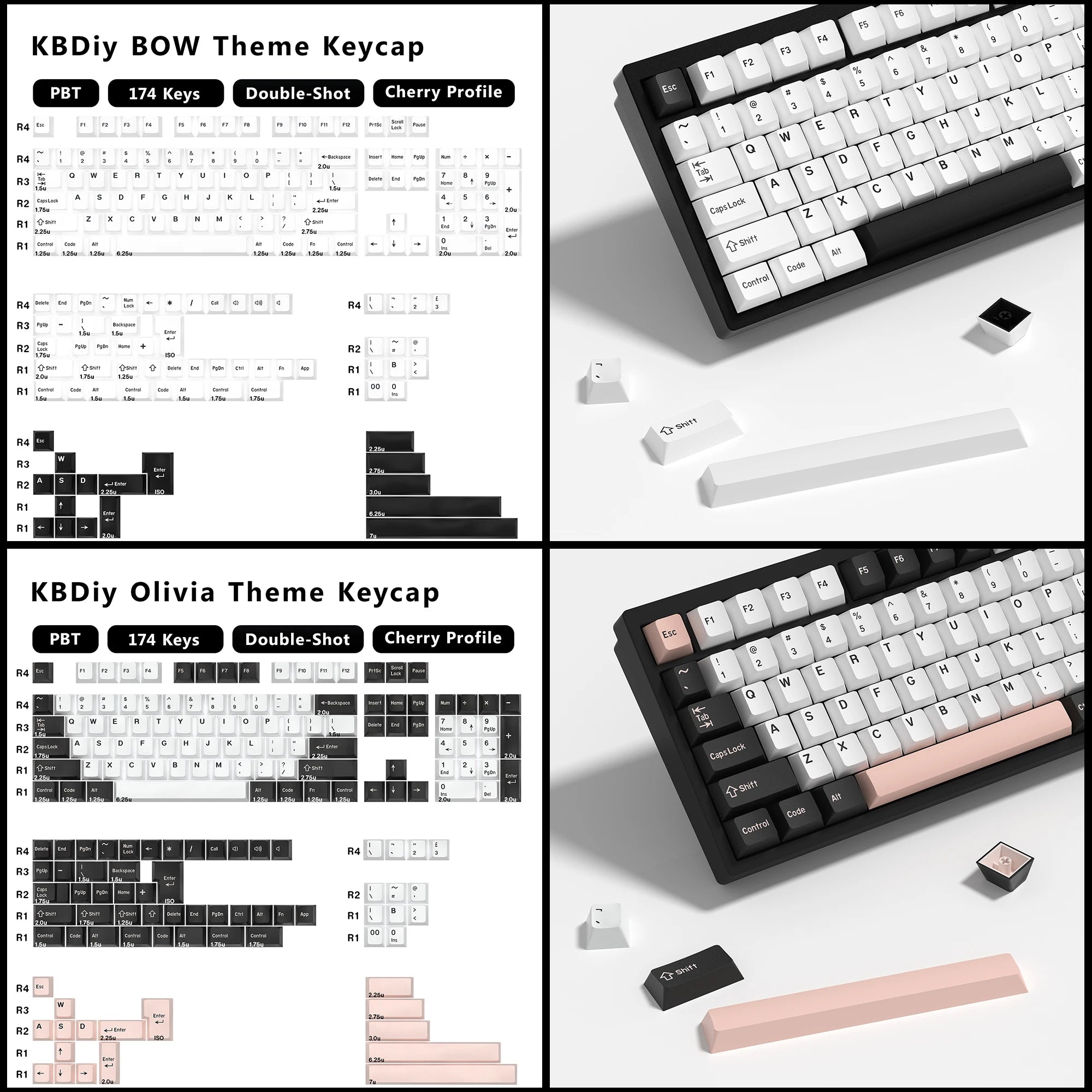 KBDiy 176 Keys Caps GMK Blue Samurai Keycap Cherry Profile Double Shot PBT for Mechanical Gaming Keyboard Retro ISO 7U Space Bar