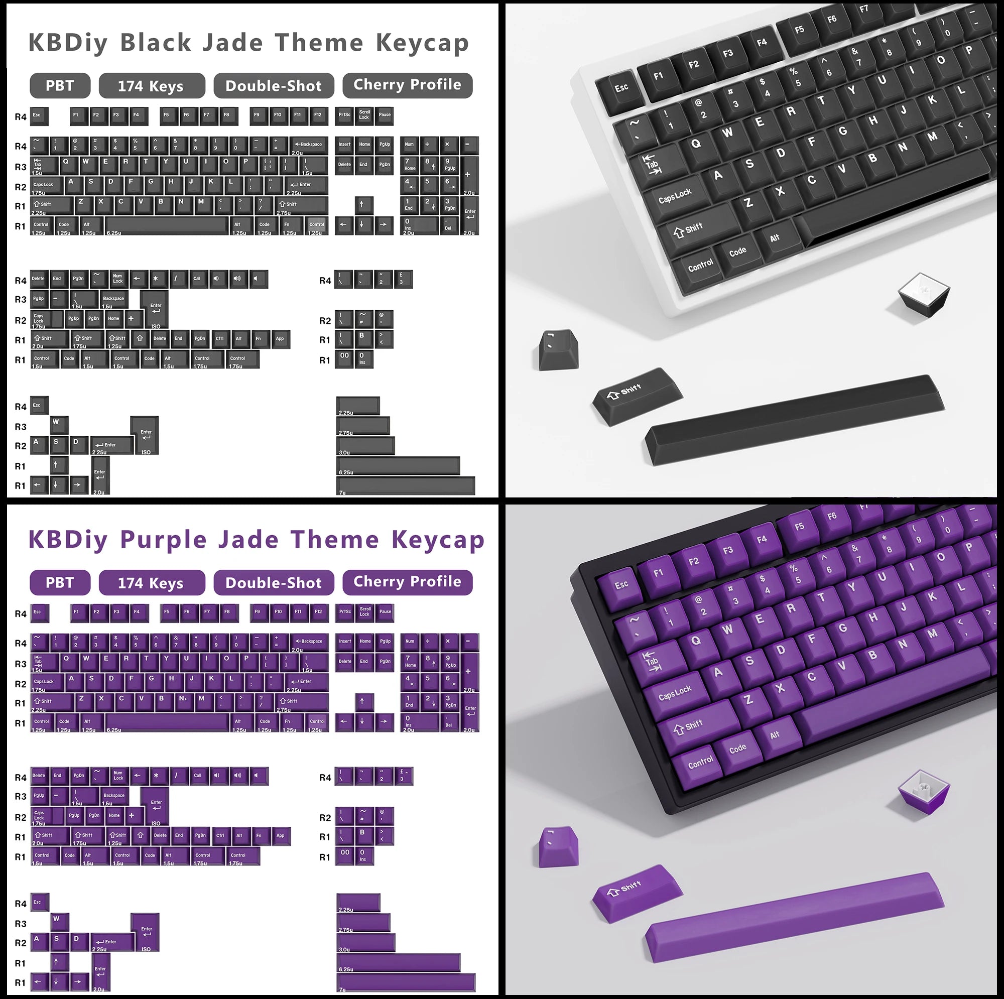 KBDiy 176 Keys Caps GMK Blue Samurai Keycap Cherry Profile Double Shot PBT for Mechanical Gaming Keyboard Retro ISO 7U Space Bar