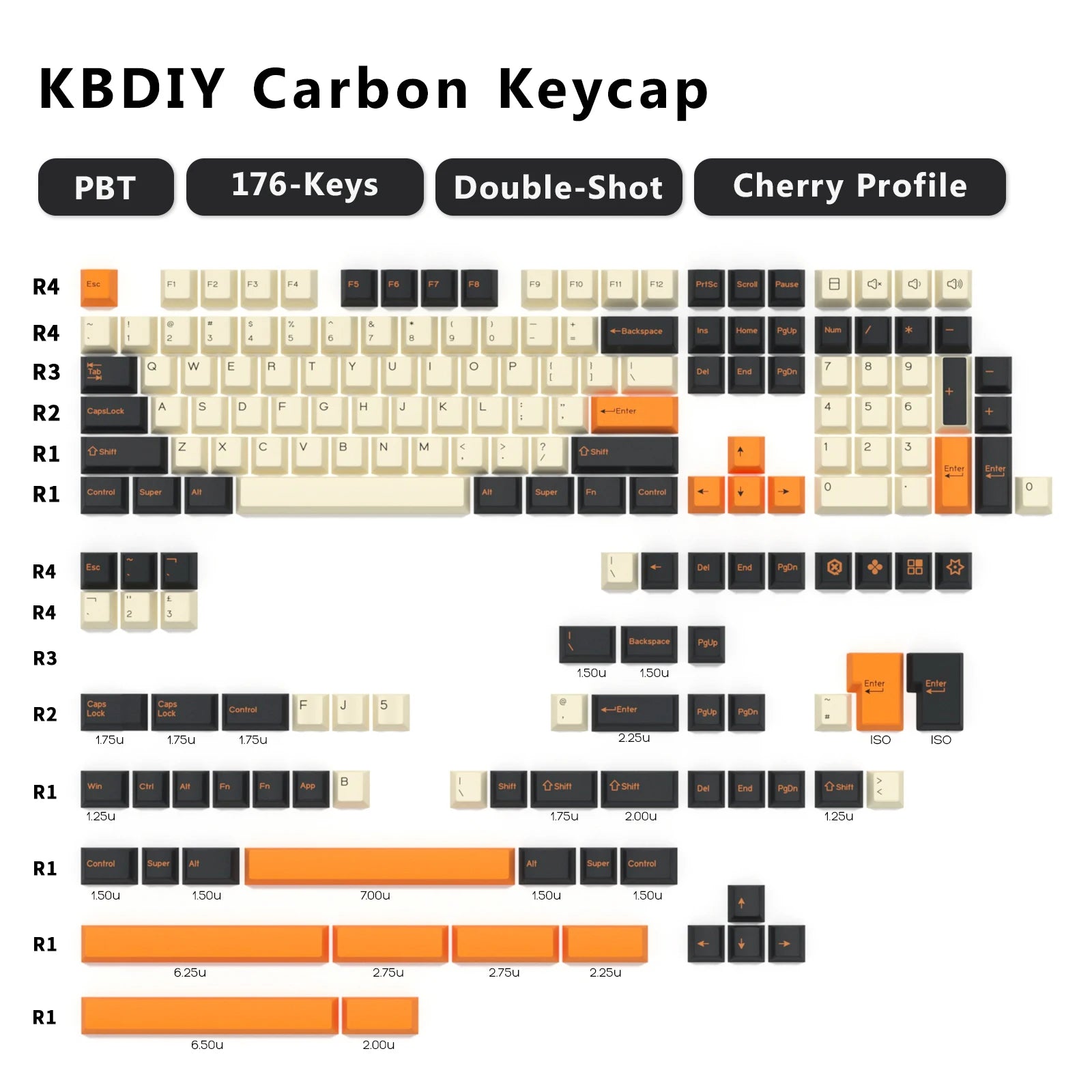 KBDiy 176 Keys Caps GMK Blue Samurai Keycap Cherry Profile Double Shot PBT for Mechanical Gaming Keyboard Retro ISO 7U Space Bar