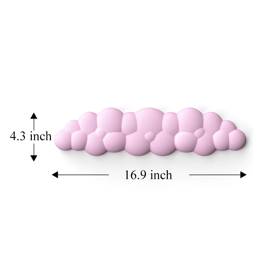 Cloud Keyboard Wrist Rest Soft Leather Memory Foam Wrist Support Cushion for Easy Typing Pain Relief Ergonomic Anti-Slip