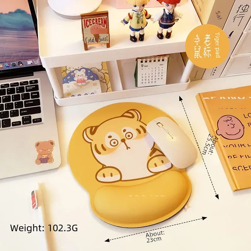Cartoon Bear Couple Silicone Mouse Pad Thickened Wrist Protection Soft Hand Rest Anti-factory Store Office Mouse Mat