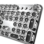 Mechanical Gaming Keyboard USB Wired Keyboard Steampunk Keyboard Black Switch Retro Punk 104 Key Round Keycaps for PC Office