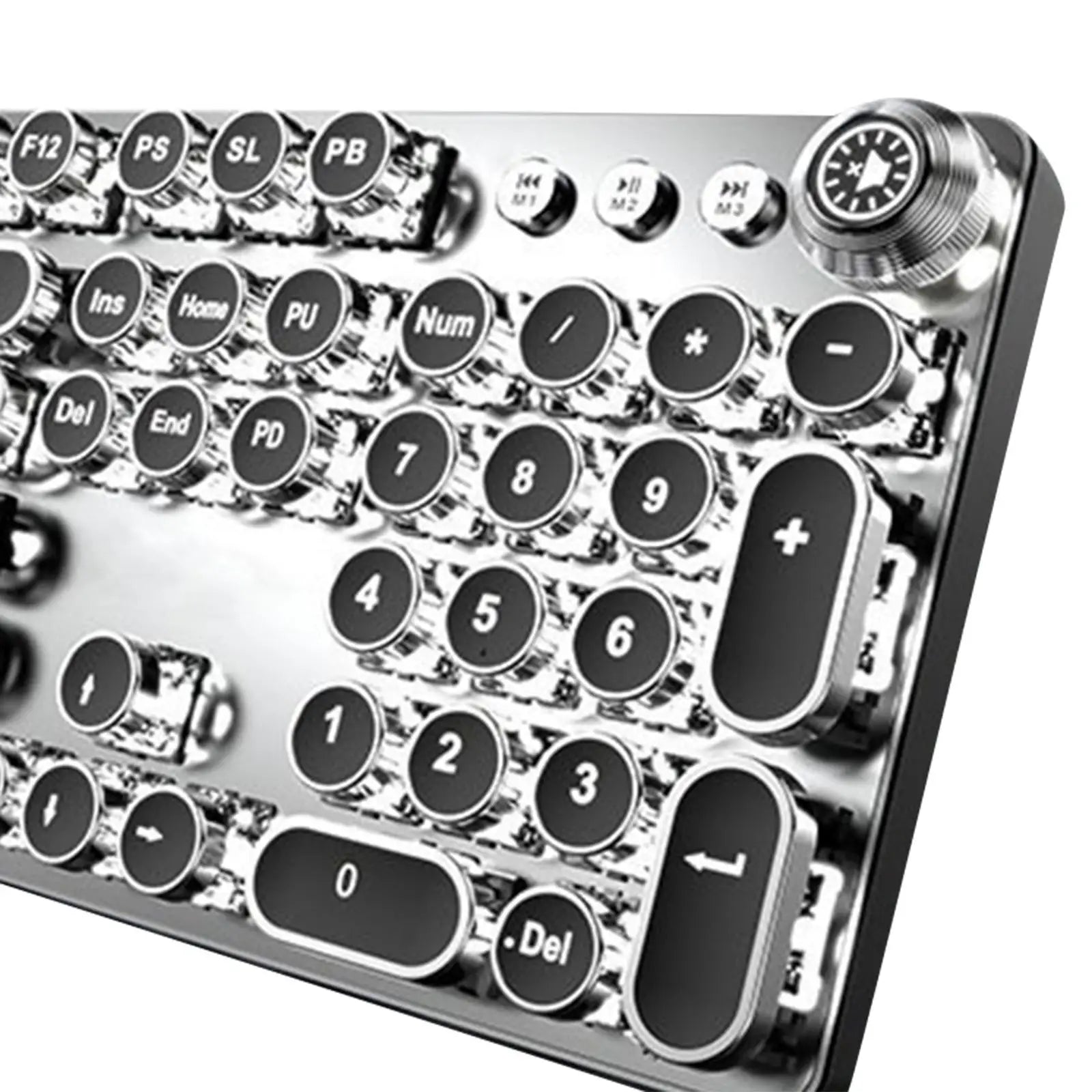 Mechanical Gaming Keyboard USB Wired Keyboard Steampunk Keyboard Black Switch Retro Punk 104 Key Round Keycaps for PC Office