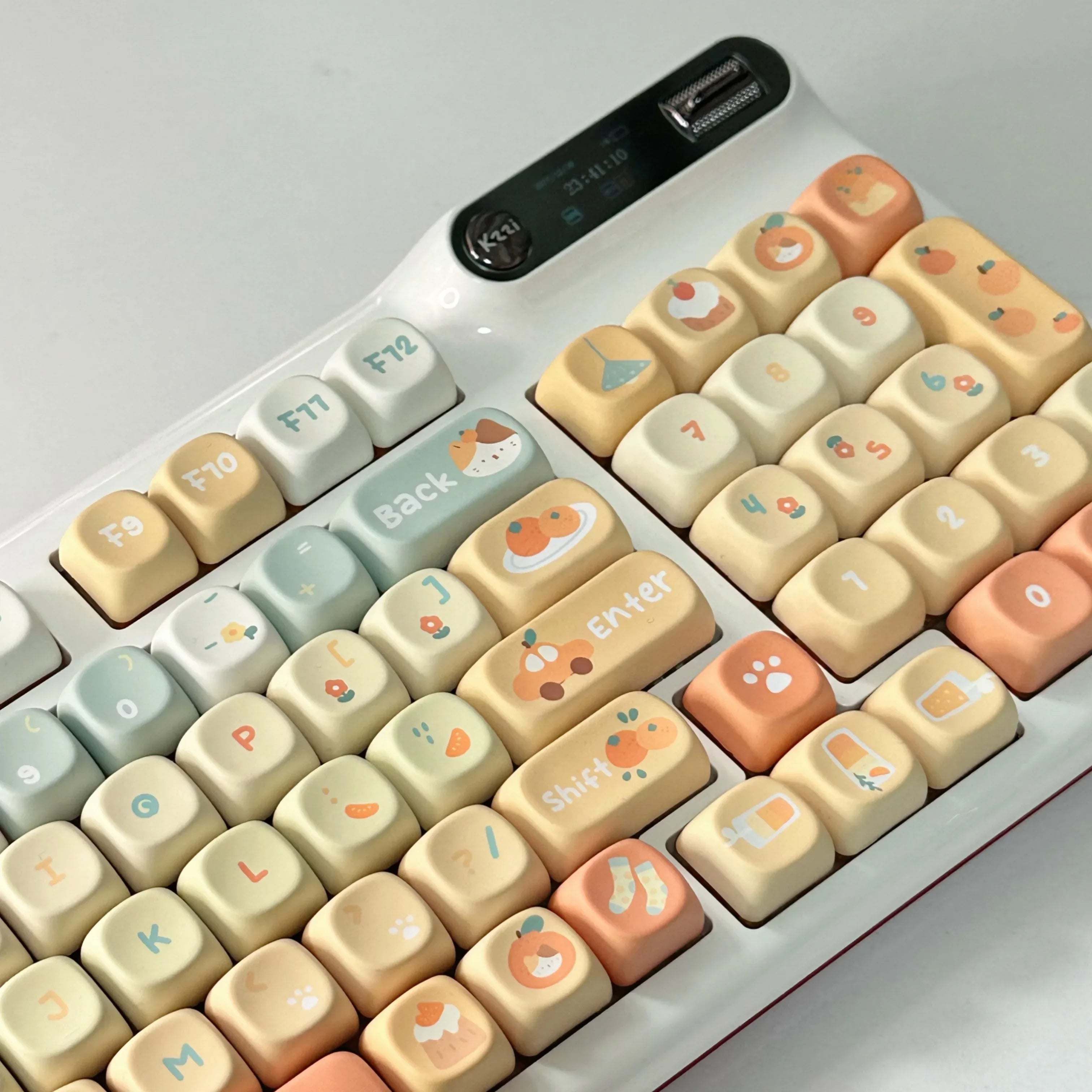 Orange Soda Keycap 131 Keys XOA Profile PBT Five-sided Sublimation Custom Keycaps for Mechanical Keyboard Cute Korean Key Caps