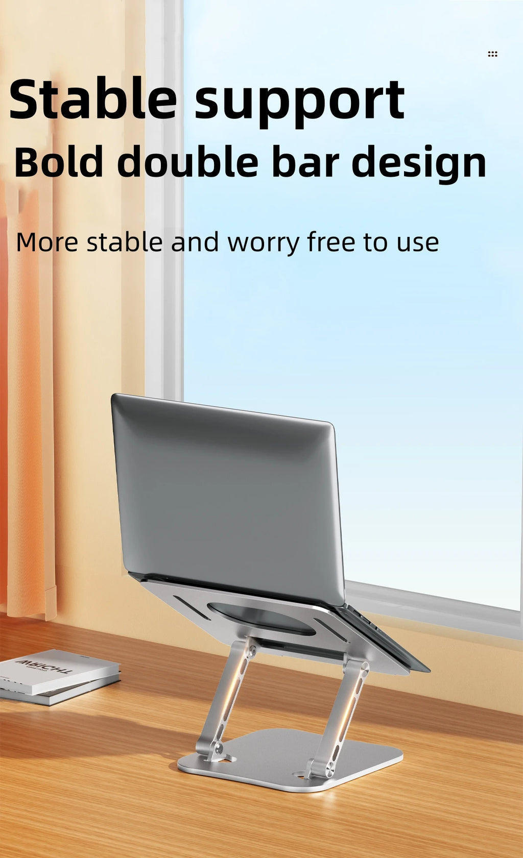 Laptop Stand, Adjustable Laptop Stand for Desk, Aluminum Computer Stand Portable , for Mac HP ASUS Acer ThinkPad Dell Lenovo