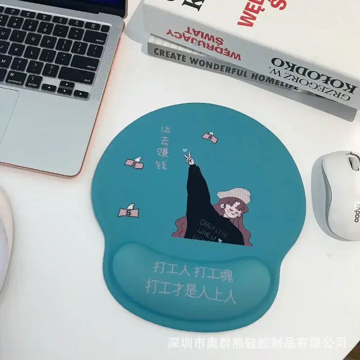 Cartoon Bear Couple Silicone Mouse Pad Thickened Wrist Protection Soft Hand Rest Anti-factory Store Office Mouse Mat
