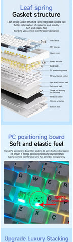 AULA F75 2.4G Wireless/Bluetooth/Wired Gaming Mechanical Keyboard RGB Customized 75% Layout OEM Profile Gasket Structure