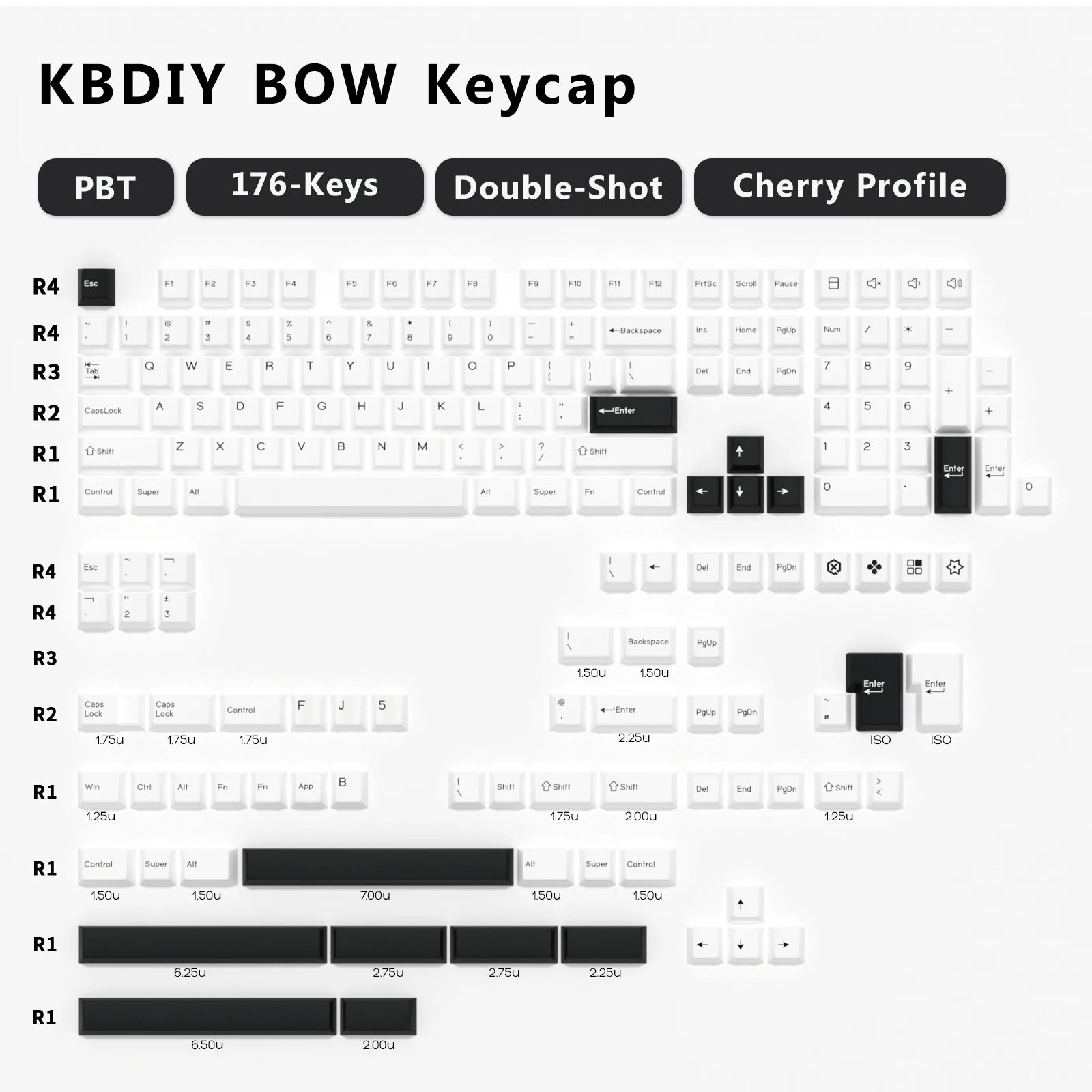 KBDiy 176 Keys Caps GMK Blue Samurai Keycap Cherry Profile Double Shot PBT for Mechanical Gaming Keyboard Retro ISO 7U Space Bar