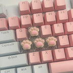 4pcs high-quality epoxy resin DIY semi transparent cute cat paw cross axis mechanical keyboard keycaps universal accessories