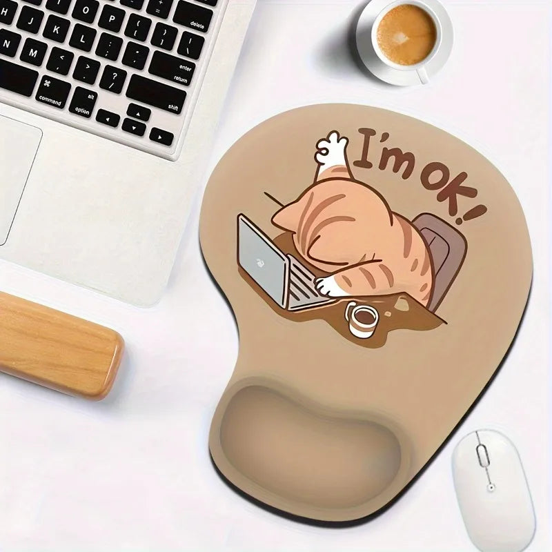 Comfortable Wrist Rest Mouse Pad with Cute Cat Design,19.0 Cm X 22.99 Cm,Enhances Comfort and Productivity,Perfect for Your Desk