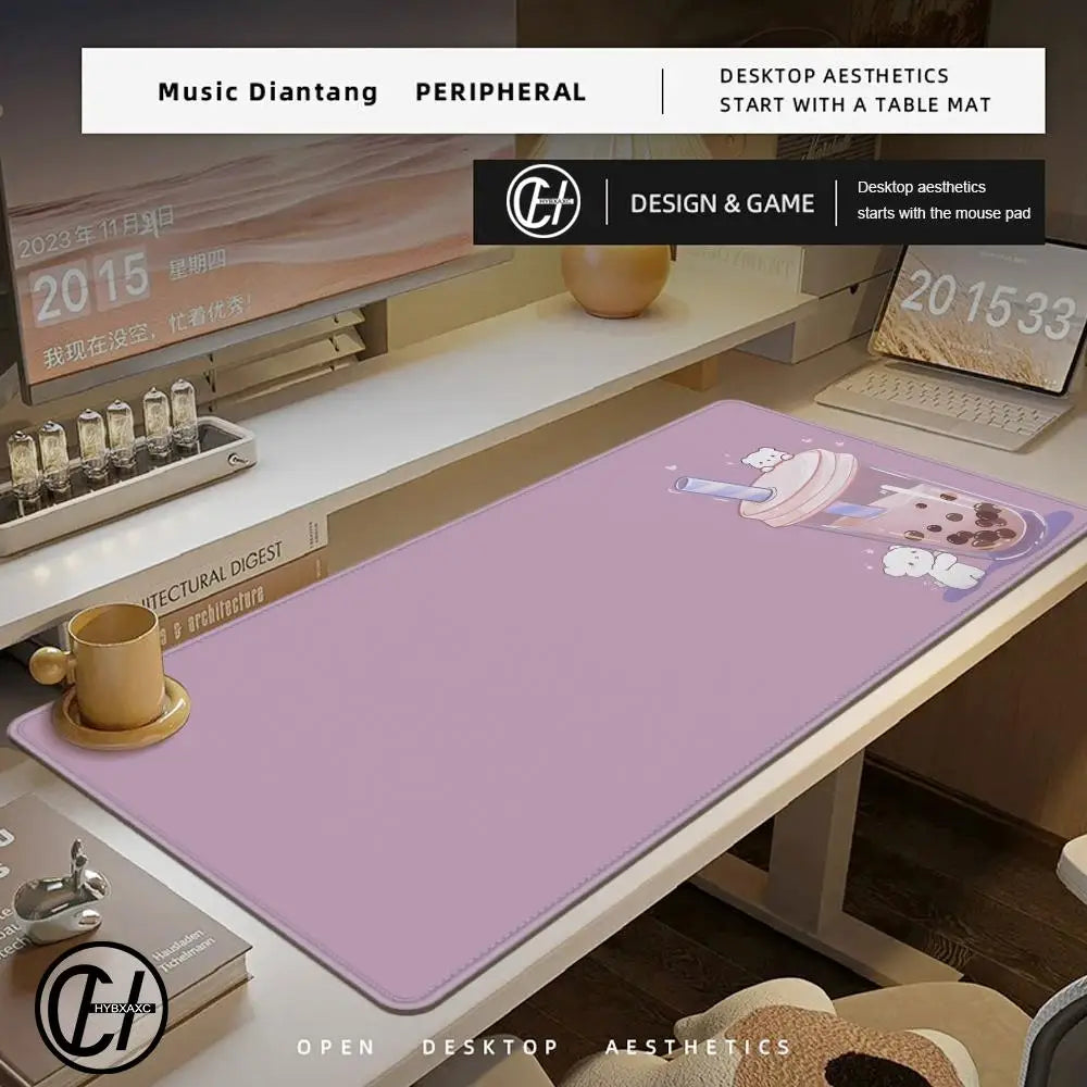 Cute Milktea Large Mouse Pad Kawaii Computer Mousepads Gaming Mousepad Keyboard Mat Gamer Mouse Pads Desk Mats 100x50cm