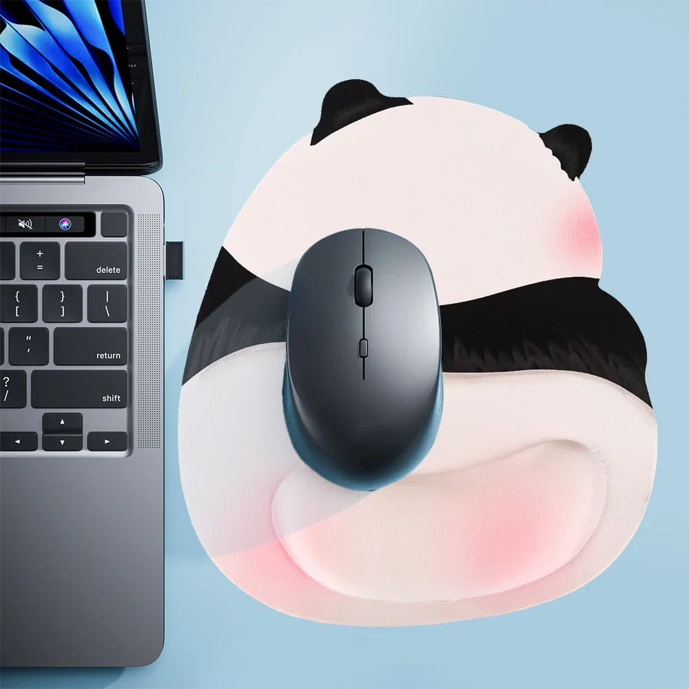 Kawaii 3D Panda Mouse Pad Ergonomic Wrist Rest Support for Gaming Office Computer Laptop Non-Slip Cute Panda Butt Mouse Pads