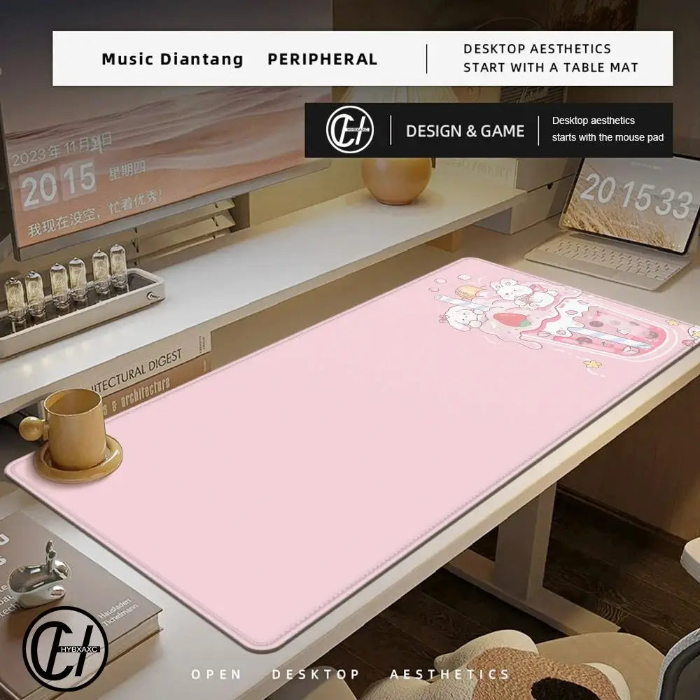 Cute Milktea Large Mouse Pad Kawaii Computer Mousepads Gaming Mousepad Keyboard Mat Gamer Mouse Pads Desk Mats 100x50cm