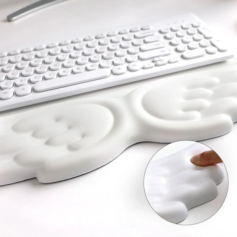 Keyboard Mouse Wrist Rest Pad Material Angel Wing Memory Foam Anti-Slip Desktop Office Gamer Mouse Mechanical Key Wrist Rest Pad