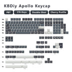 KBDiy 176 Keys Caps GMK Blue Samurai Keycap Cherry Profile Double Shot PBT for Mechanical Gaming Keyboard Retro ISO 7U Space Bar