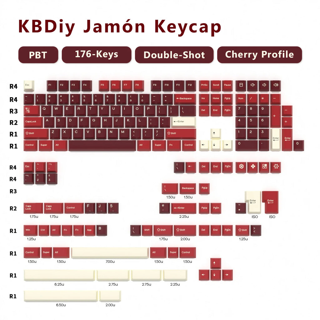 KBDiy 176 Keys Caps GMK Blue Samurai Keycap Cherry Profile Double Shot PBT for Mechanical Gaming Keyboard Retro ISO 7U Space Bar