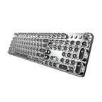 Mechanical Gaming Keyboard USB Wired Keyboard Steampunk Keyboard Black Switch Retro Punk 104 Key Round Keycaps for PC Office