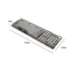 Mechanical Gaming Keyboard USB Wired Keyboard Steampunk Keyboard Black Switch Retro Punk 104 Key Round Keycaps for PC Office