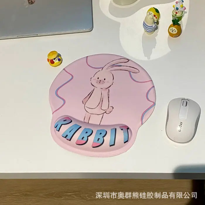 Cartoon Bear Couple Silicone Mouse Pad Thickened Wrist Protection Soft Hand Rest Anti-factory Store Office Mouse Mat