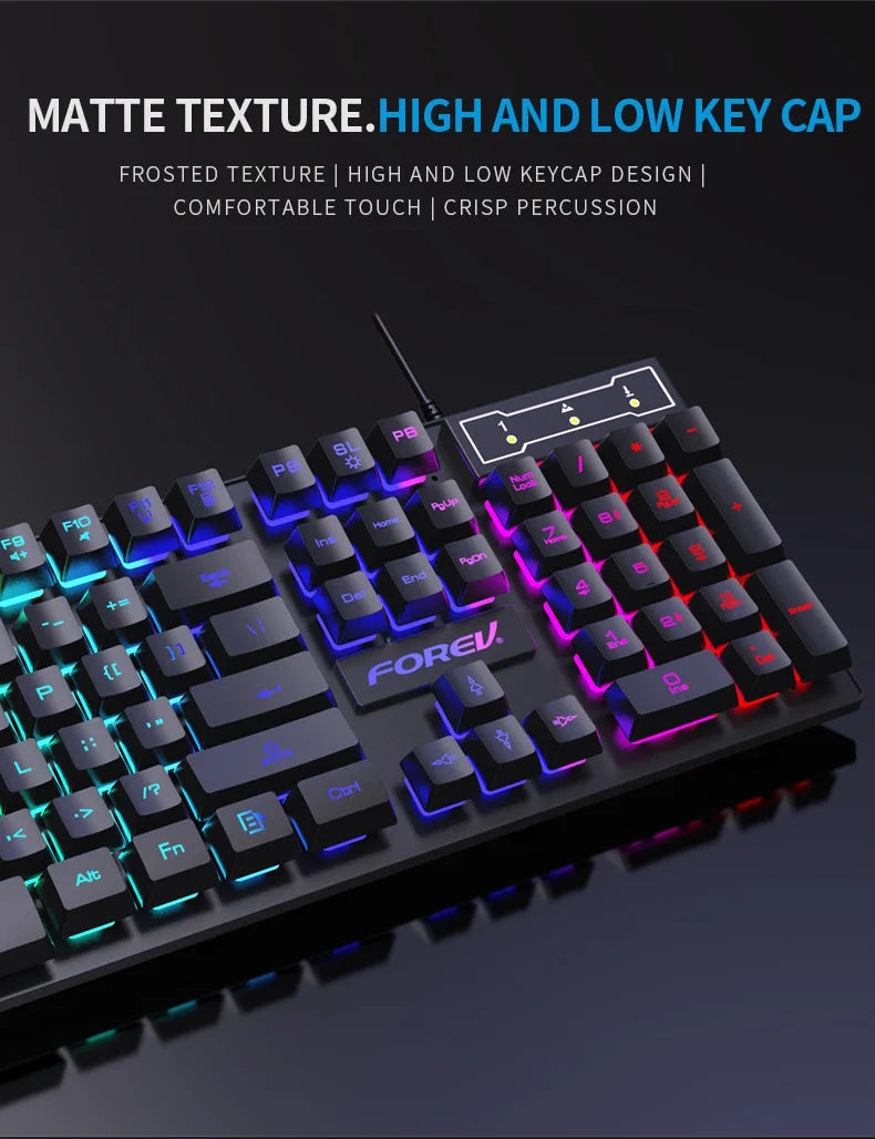 Mechanical Keyboard Wired Gaming Keyboard 104 Keys RGB Backlit Receiver for Laptop Desktop Ergonomics Keycap PC Accessories