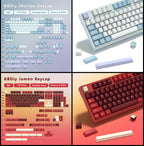 KBDiy 176 Keys Caps GMK Blue Samurai Keycap Cherry Profile Double Shot PBT for Mechanical Gaming Keyboard Retro ISO 7U Space Bar