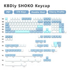 KBDiy 176 Keys Caps GMK Blue Samurai Keycap Cherry Profile Double Shot PBT for Mechanical Gaming Keyboard Retro ISO 7U Space Bar