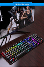 Mechanical Keyboard Wired Gaming Keyboard 104 Keys RGB Backlit Receiver for Laptop Desktop Ergonomics Keycap PC Accessories