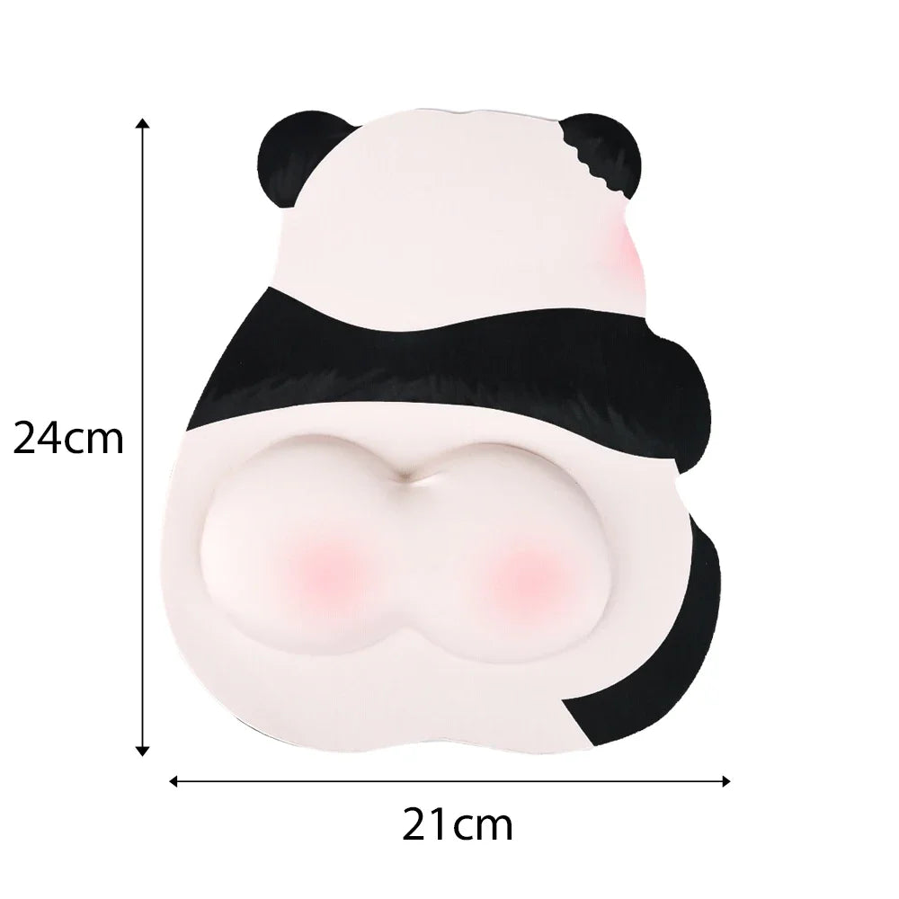 Kawaii 3D Panda Mouse Pad Ergonomic Wrist Rest Support for Gaming Office Computer Laptop Non-Slip Cute Panda Butt Mouse Pads