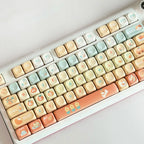 Orange Soda Keycap 131 Keys XOA Profile PBT Five-sided Sublimation Custom Keycaps for Mechanical Keyboard Cute Korean Key Caps