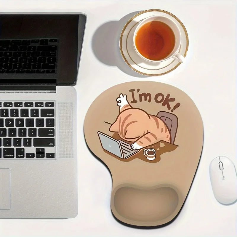Comfortable Wrist Rest Mouse Pad with Cute Cat Design,19.0 Cm X 22.99 Cm,Enhances Comfort and Productivity,Perfect for Your Desk