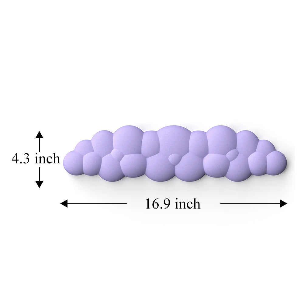 Cloud Keyboard Wrist Rest Soft Leather Memory Foam Wrist Support Cushion for Easy Typing Pain Relief Ergonomic Anti-Slip