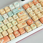 Orange Soda Keycap 131 Keys XOA Profile PBT Five-sided Sublimation Custom Keycaps for Mechanical Keyboard Cute Korean Key Caps