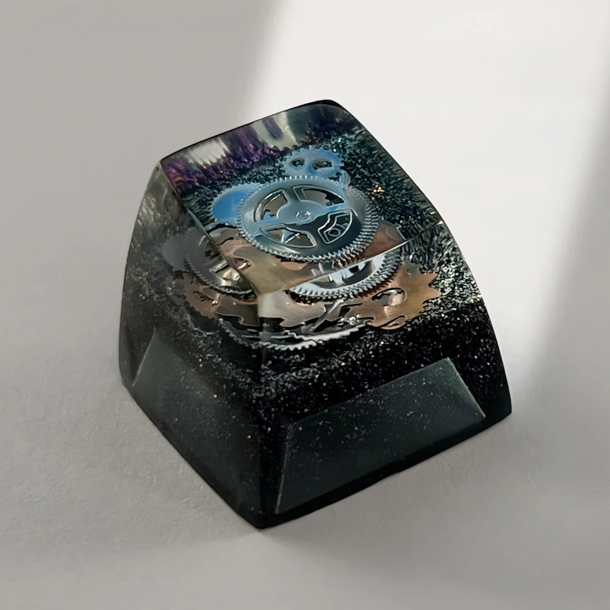 SA R1 Profile Black Gold Time Resin Keycaps Personalized Handmade Single for MX Mechanical Keyboard