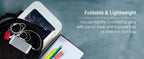 Acrylic Book Stand for Reading Adjustable Book Holder with 360° Rotating Base Elastic Page Clips Foldable Laptop Stand