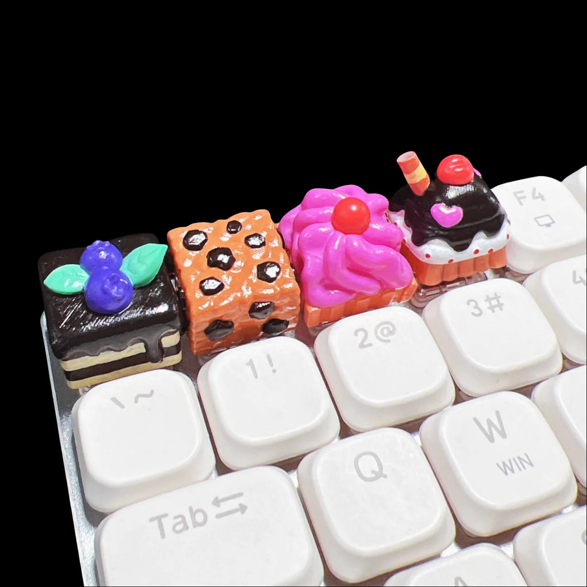 3D Customize Cakes Resin Keycaps PBT for Mechanical Keyboards with Cherry MX Switches DIY with Unique Personality Biscuit Design