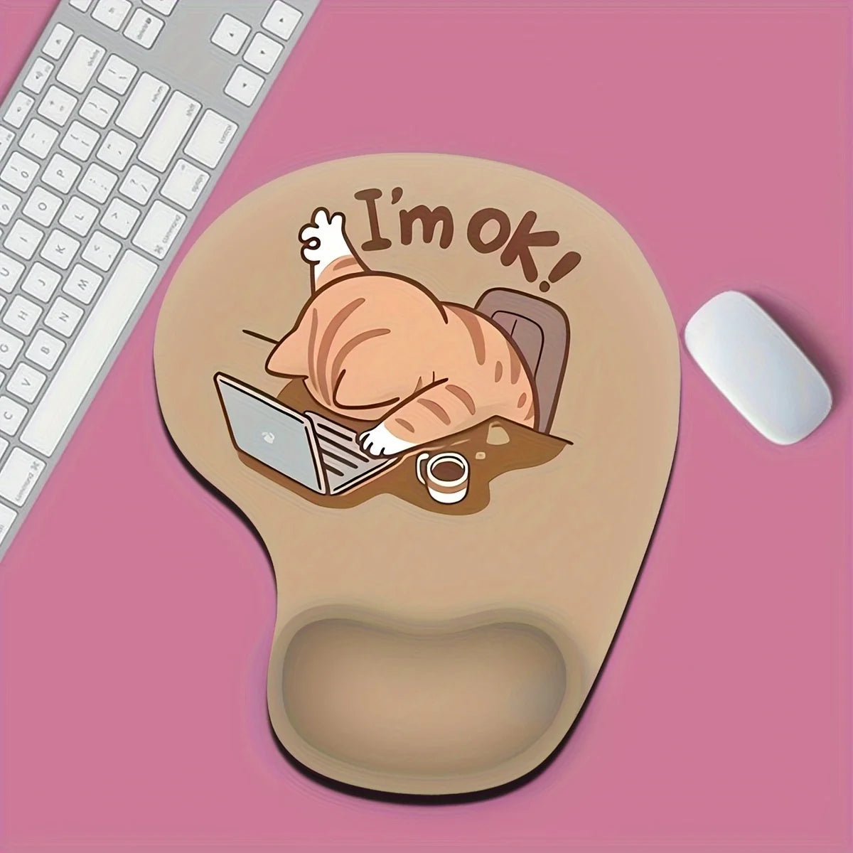Comfortable Wrist Rest Mouse Pad with Cute Cat Design,19.0 Cm X 22.99 Cm,Enhances Comfort and Productivity,Perfect for Your Desk