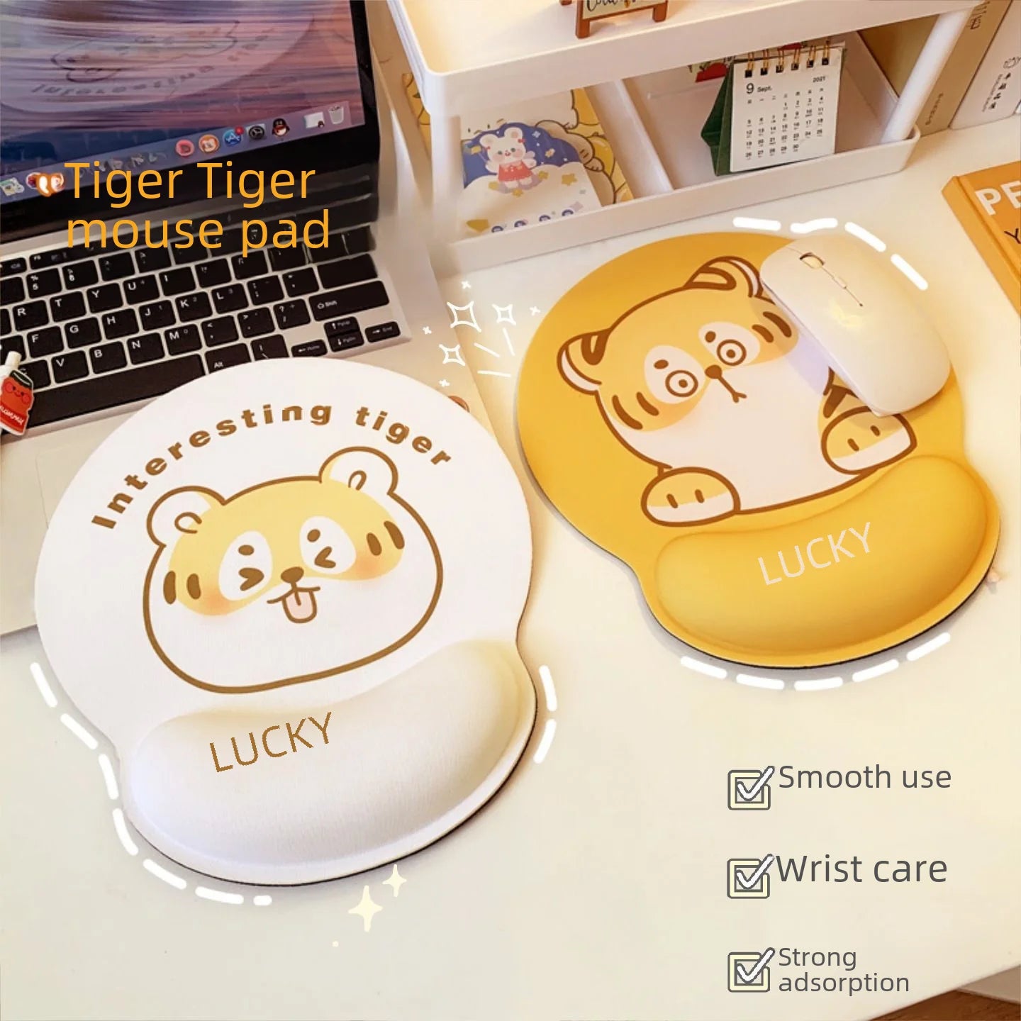 Cartoon Bear Couple Silicone Mouse Pad Thickened Wrist Protection Soft Hand Rest Anti-factory Store Office Mouse Mat