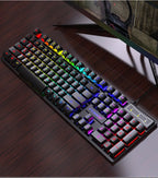 Mechanical Keyboard Wired Gaming Keyboard 104 Keys RGB Backlit Receiver for Laptop Desktop Ergonomics Keycap PC Accessories