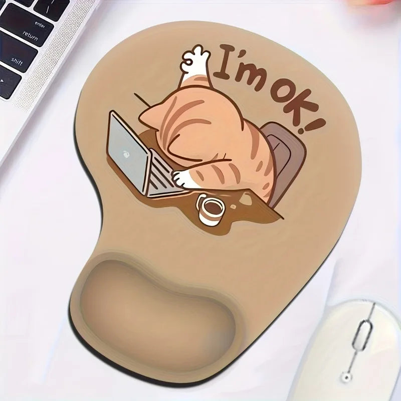 Comfortable Wrist Rest Mouse Pad with Cute Cat Design,19.0 Cm X 22.99 Cm,Enhances Comfort and Productivity,Perfect for Your Desk