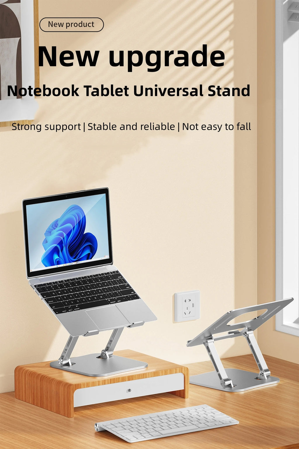 Laptop Stand, Adjustable Laptop Stand for Desk, Aluminum Computer Stand Portable , for Mac HP ASUS Acer ThinkPad Dell Lenovo