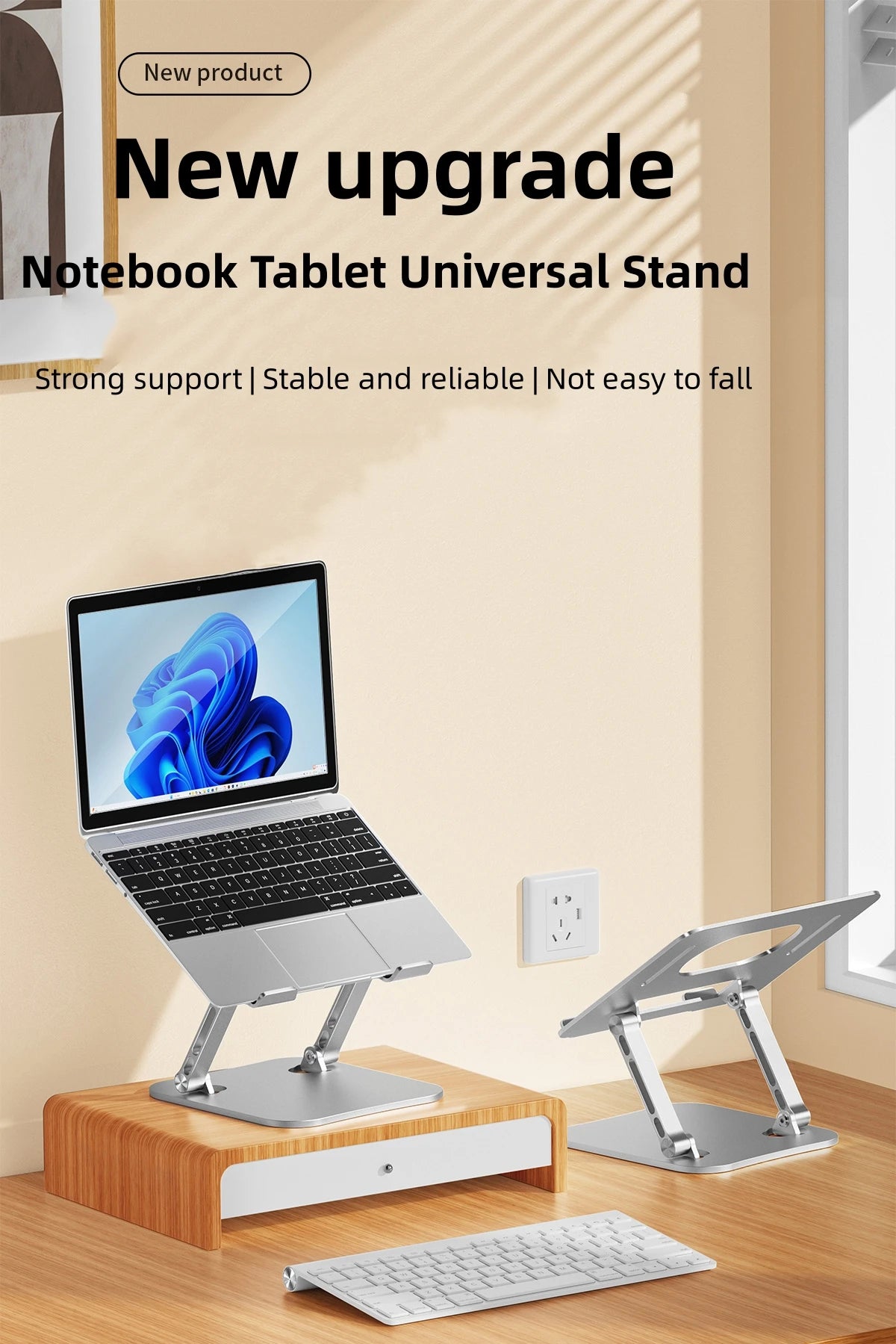 Laptop Stand, Adjustable Laptop Stand for Desk, Aluminum Computer Stand Portable , for Mac HP ASUS Acer ThinkPad Dell Lenovo