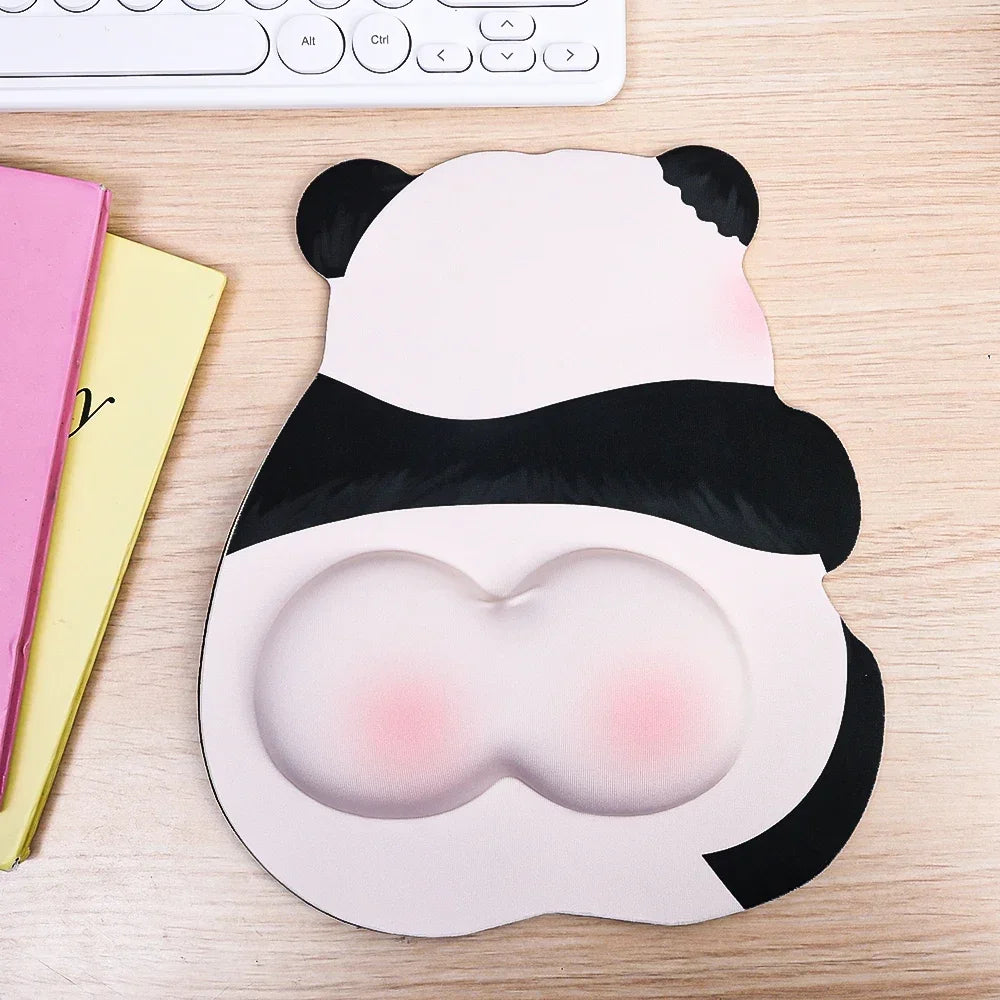 Kawaii 3D Panda Mouse Pad Ergonomic Wrist Rest Support for Gaming Office Computer Laptop Non-Slip Cute Panda Butt Mouse Pads
